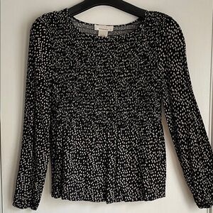 Urban Romantics Smocked Long Sleeve Blosue